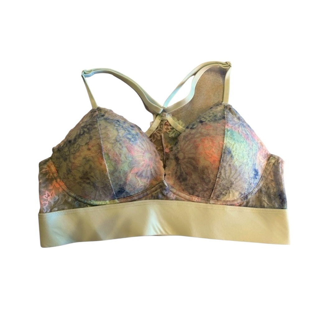 Victoria's Secret PINK Pastel Lace Soft Cup racerback Bralette Size small
